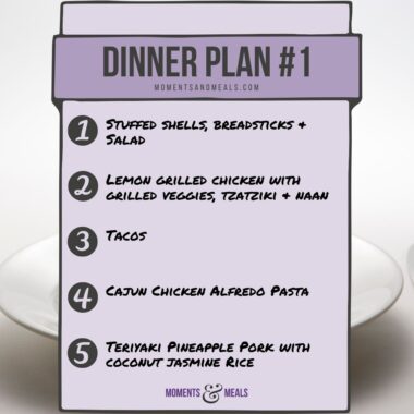 infographic of flexible dinner plan 1_ simple meal plans for families