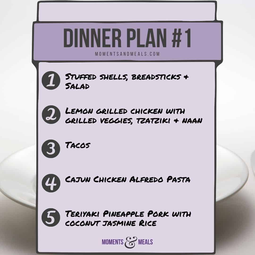 Weekly Dinner Plan #1