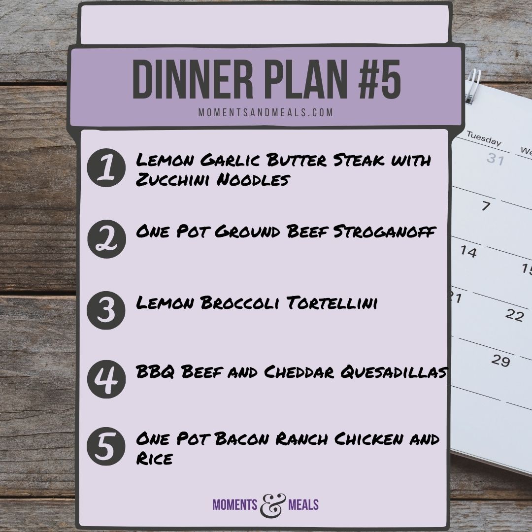 Weekly Dinner Plan #5