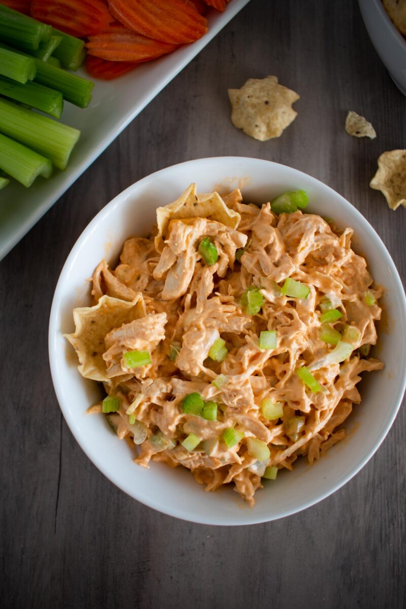 Cold Buffalo Chicken Dip (without Cream Cheese) | Moments & Meals