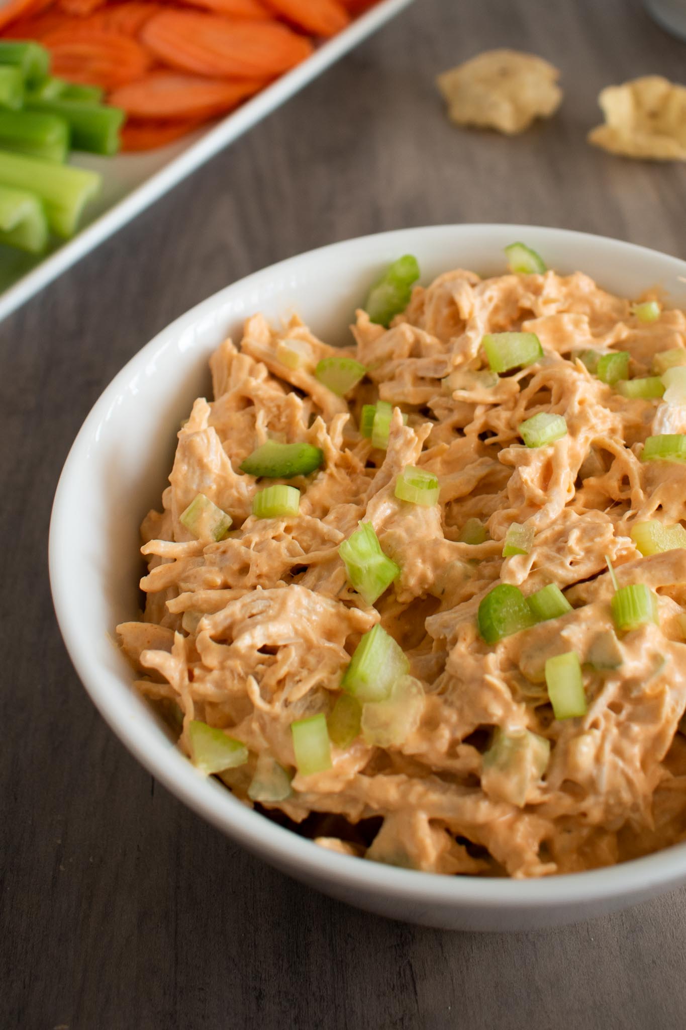 Cold Buffalo Chicken Dip (without Cream Cheese) | Moments & Meals