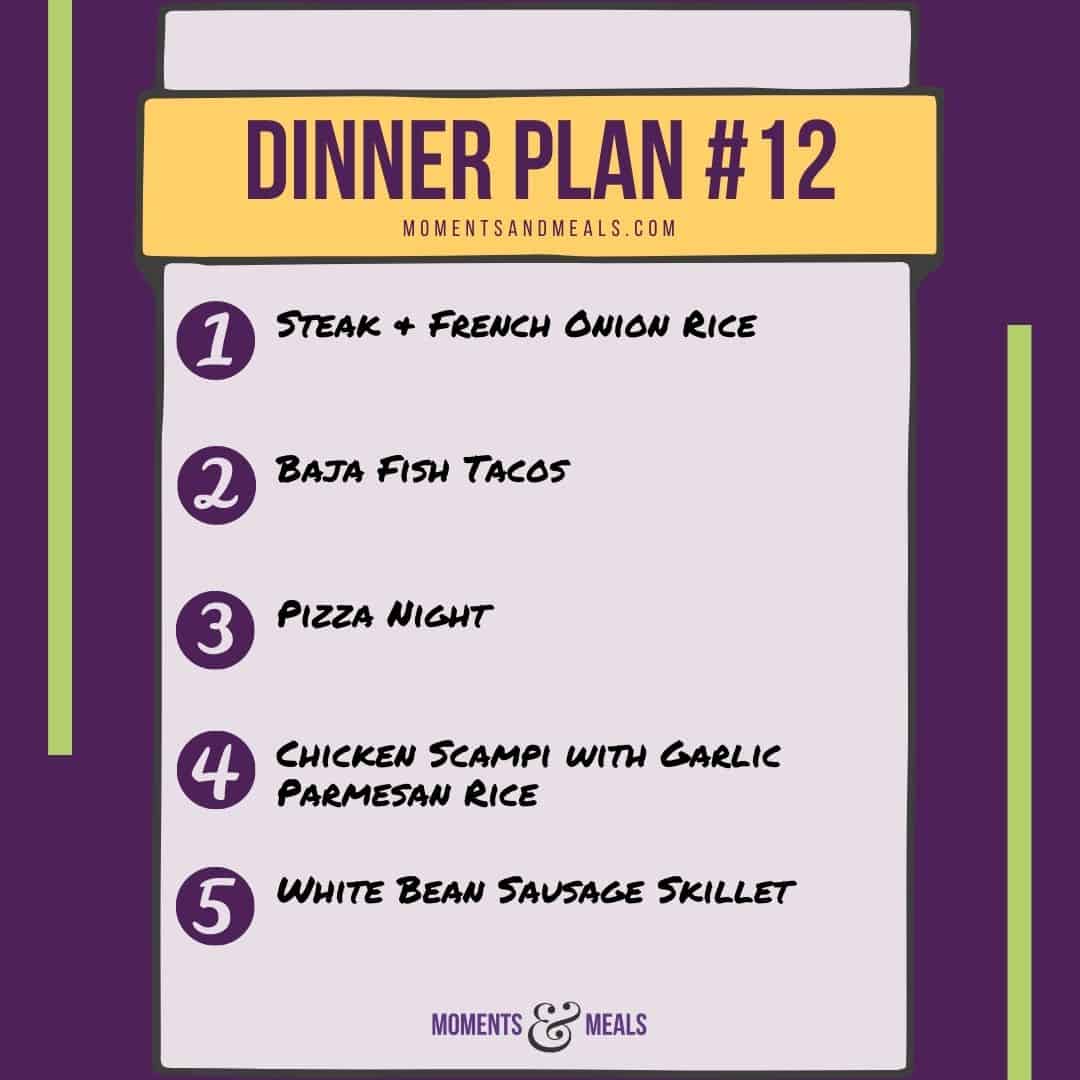 Weekly Dinner Plan #12