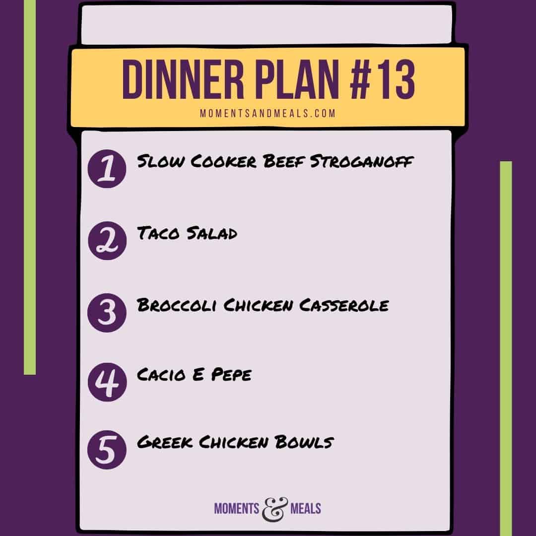 Weekly Dinner Plan #13