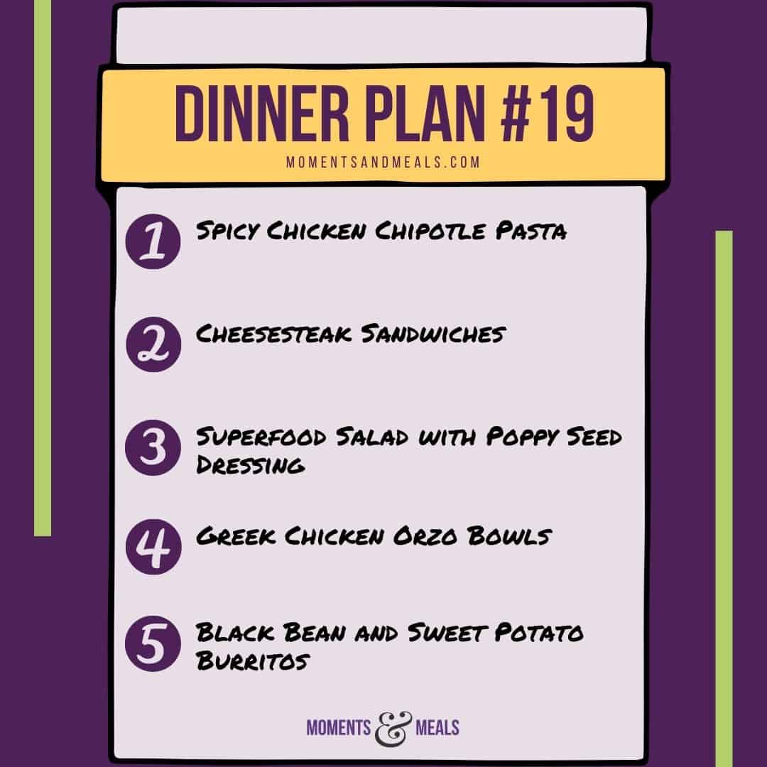 Weekly Dinner Plan #19