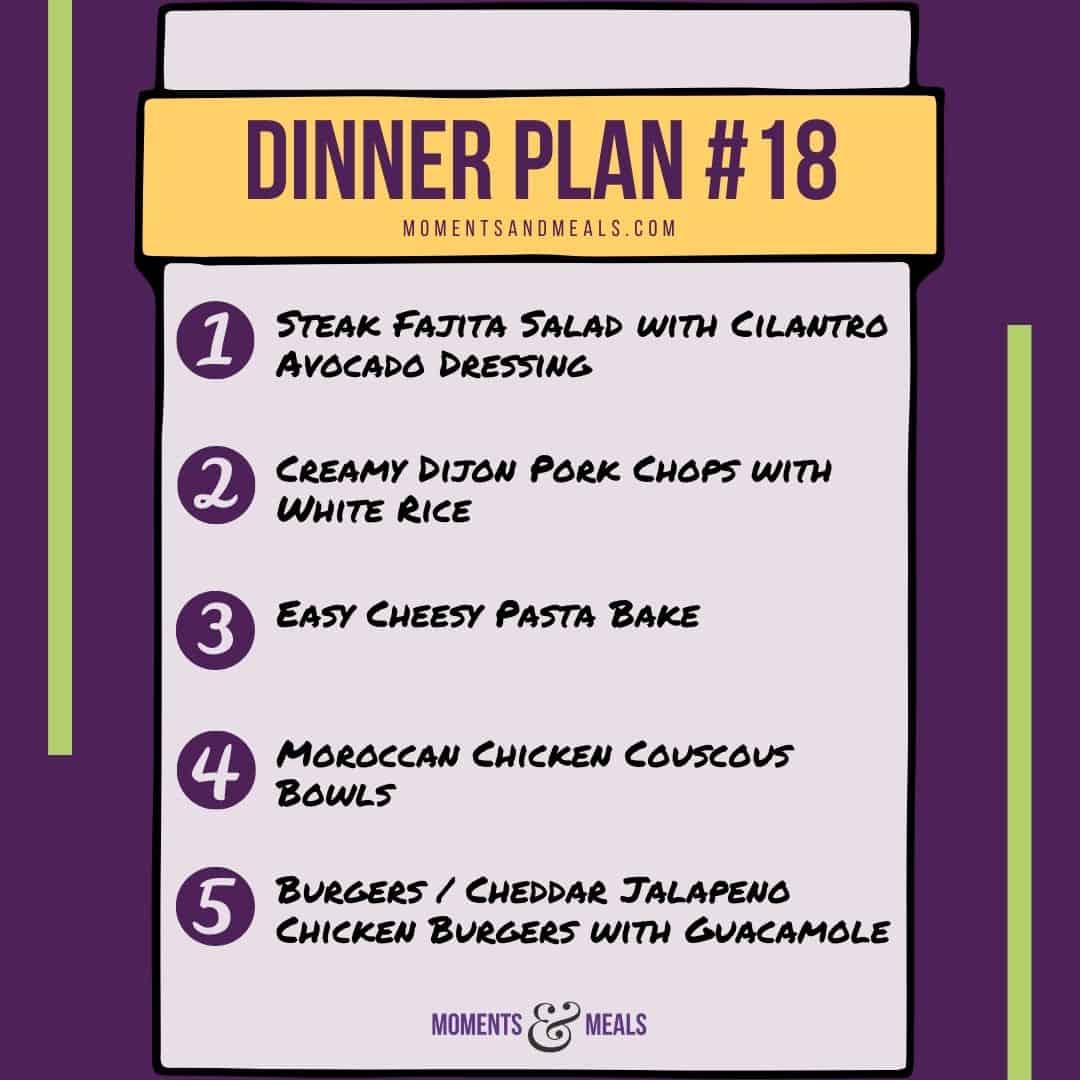 Weekly Dinner Plan #18
