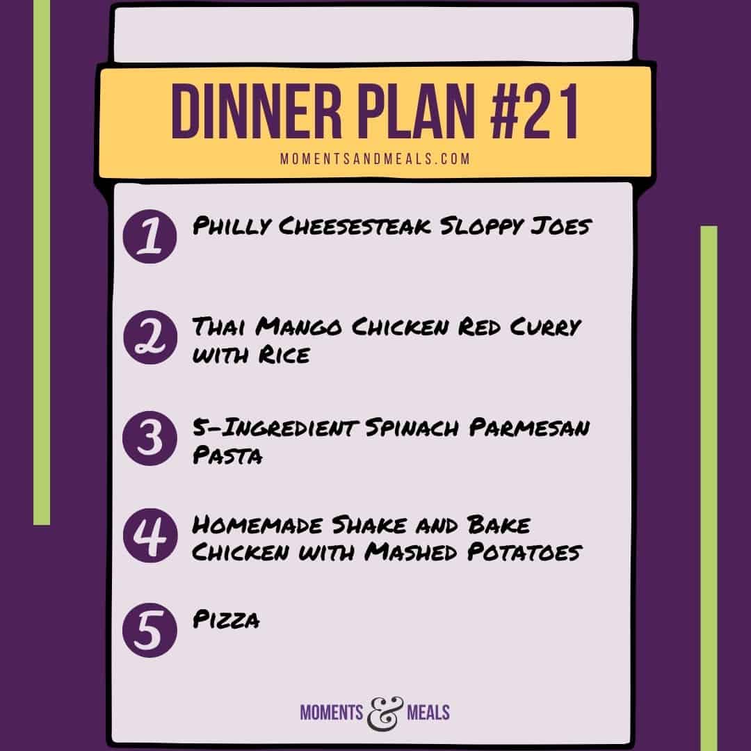 Weekly Dinner Plan #21