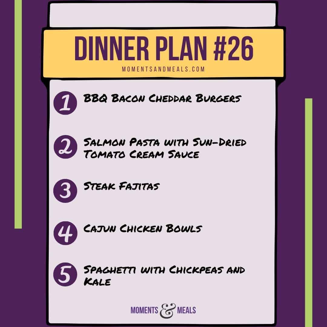 Weekly Dinner Plan #26