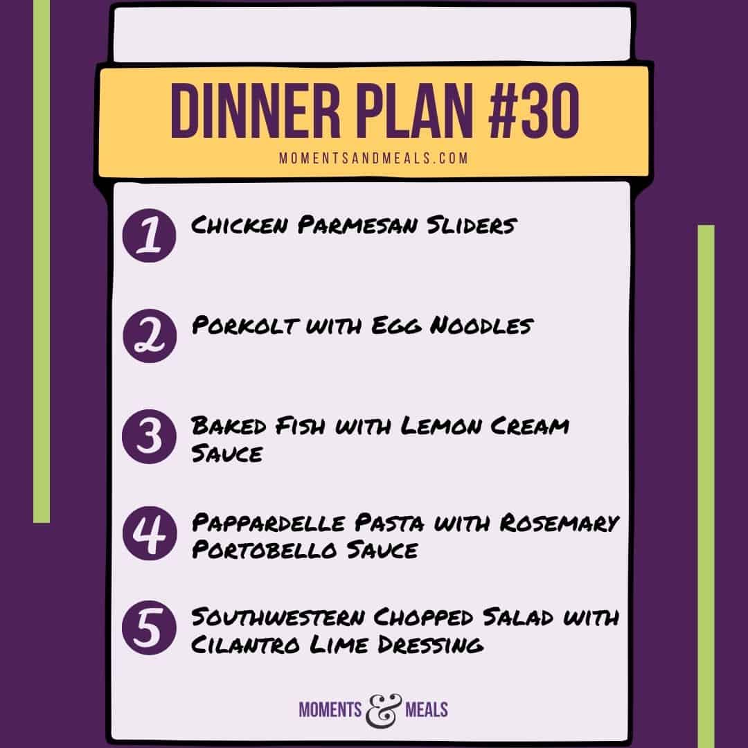 Weekly Dinner Plan #30