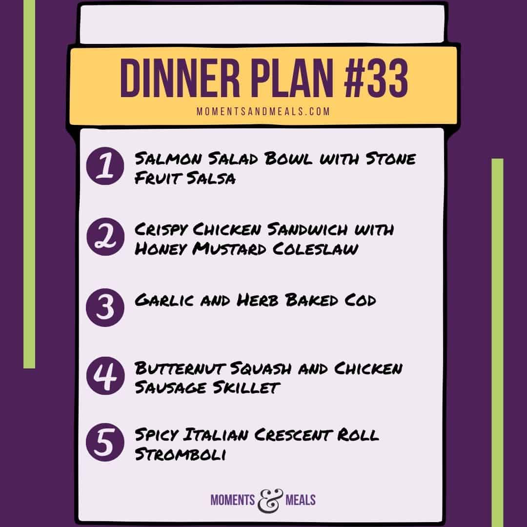 Weekly Dinner Plan #33