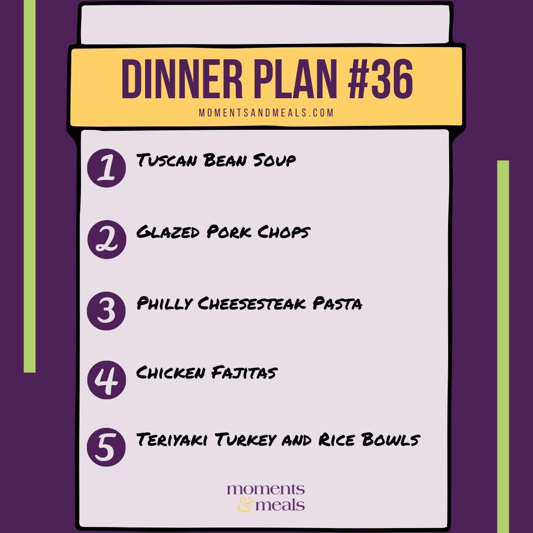 Weekly Dinner Plan #36