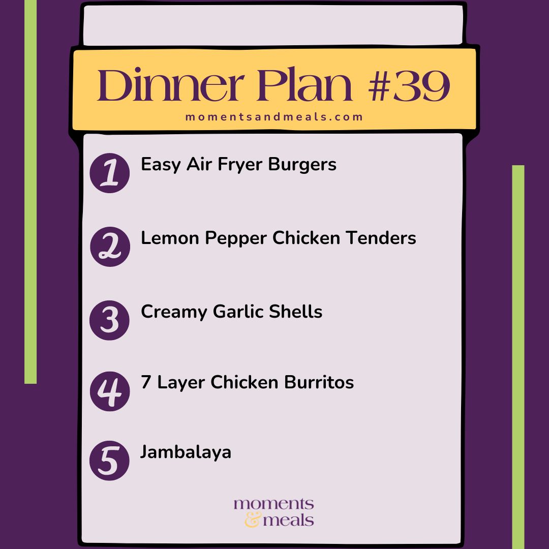 Weekly Dinner Plan #39