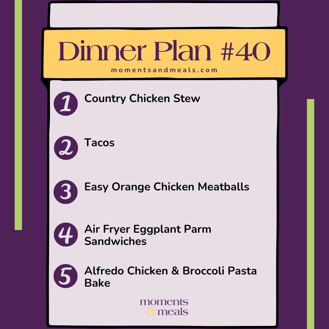 Weekly Dinner Plan # 40