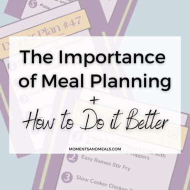title graphic overlayed on background of meal plan graphics.
